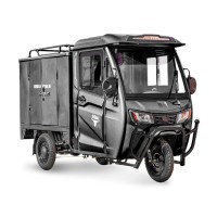 Грузовой электротрицикл Rutrike КАРГО Кабина Дуал черный матовый